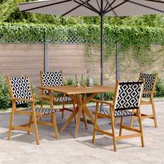 Bois Ensembles repas de patio vidaXL À Manger Jardin 5 pcs Bois d'acacia Solide Ensemble repas de patio, 1 Table incluse 4 Chaises