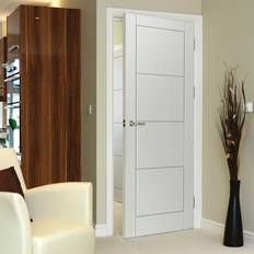 Doors JB Kind Quattro White Primed Smooth Effect 4P Internal 1981 mm x 838 mm Interior Door (x198.1cm)