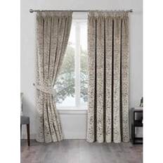 Home Curtains Taylor Velour Interlined Pencil Pleat Curtains 65 x 90 in - Natural