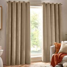 Yard Heavy Chenille Velvet Eyelet Curtain 117 x 137 cm - Cream