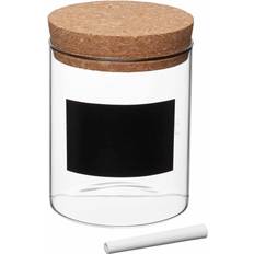 Cork Kitchen Storage Natural Elements Small Glass Storage Canister 14.5 cm H x 10 cm W x 10 cm D Kitchen Container 10pcs