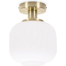 Transparent Ceiling Lamps ValueLights Calpe Opal Frosted Shade 28 x 28 cm W x 28 cm D - White Ceiling Flush Light 28cm