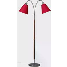 Armaturhantverk Tullgarn Tvåarmad Råjärn/Valnöt 145 cm Golvlampa