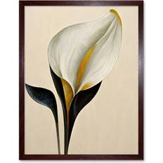 Brown Framed Art ARTERY8 Elegant Modern Calla Lily Wall Print 43 cm H x 33 cm W x 2 cm D Framed Art
