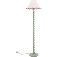 Pink Floor Lamps ValueLights Bobbins Natural and Pink Scallop Shade 144 cm H x 39 cm W x 39 cm D Floor Lamp
