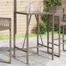 Rattan Havemøbelsæt Havemøbler vidaXL Barbord Til Haven 70x70x110 cm Polyrattan Grå Havemøbelsæt