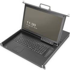 Assmann Digitus 17Zoll HD LCD KVM-Konsole, 16-Port VGA, US-Tastatur