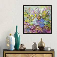 Lark Manor Flower Mosaic - Gallery-Wrapped Canvas Giclée On Canvas - Black (45.72 cm H x 45.72 cm W) Framed Art