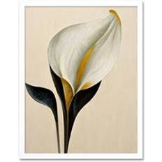 Wee Blue Coo Elegant Modern Calla Lily Wall Print 43 cm H x 33 cm W x 2 cm D Framed Art