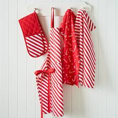 Kitchen Towels Catherine Lansfield Christmas Candy Cane Cotton Tea Pack of 4 - (70 cm L x 50 cm W) Kitchen Towel White, Red