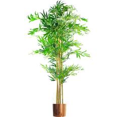 Black Artificial Plants Leaf Realistic Bamboo Plants Trees XL with Copper Metal Planter - Green Artificial Plant