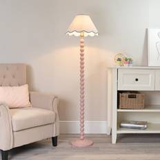 Linen Floor Lamps & Ground Lighting Rose Pink Bobbin 144 cm H x 39 cm W x 39 cm D Floor Lamp