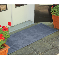 Entrance Mats Waterhog Diamonds Indoor Outdoor Doormat 108.0 H x 36.0 W x 0.375 D in White/Blue Blue