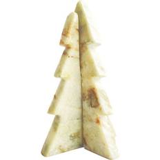 Beige Interior Details Interlocking Marble 12.0 H x 7.5 W x 7.5 D in Green/White Christmas Tree