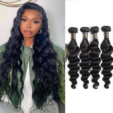 DONG H hair Loose Deep Wave Bundles 14" x 18" x 20" Peruvian Virgin Human Extensions