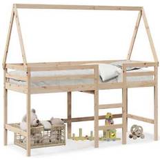 Loft Beds vidaXL Loft Bed With Ladder And Roof 80 x 200 cm Solid Wood Pine