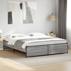 Azul Estructuras de cama vidaXL Sonoma Tundamera Gris 200x200 cm Madera Multicapa