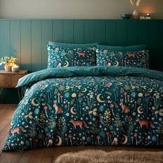 230.0 cm Copripiumini Catherine Lansfield Enchanted Twilight Animals Set - (King) Duvet Cover Green (230x220cm)