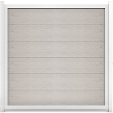 Beige Lattenzaun GroJa Viento Bi-Color Sand Maß 180x180 cm Rahmen Silber - Beige 180x180cm