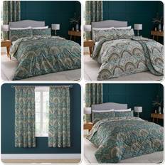 Dreams & Drapes Palais Reversible Teal Set Teal - Double Duvet Cover Blue, Turquoise (200x)