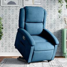 Blau Sessel vidaXL Relaxsessel Mit Aufstehhilfe Blau Samt Sessel