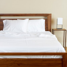 Textiles BedVoyage Melange Viscose Bamboo Cotton Set + 1 Fitted Sheet + 1 Pillowcase Bed Sheet White
