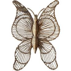 Natural Wall Decor Romimex Decoration Natural Banana Fibre Butterfly 50 x 70 x 3 cm Wall Decor