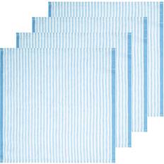 Linen Cloth Napkins Adamsburg Linen Striped Square 20.0 H x 20.0 W in Gray Cloth Napkin Blue (50.8x50.8)