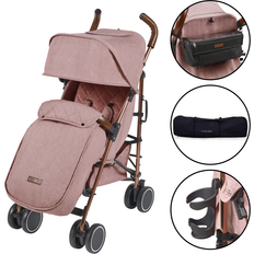 Ickle Bubba Adjustable Footrest Pushchairs Ickle Bubba Discovery Prime Pushchair - Rose Gold/Tan