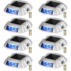 Bleu Ornements de jardin VEVOR Driveway Lights 8-Pack 1.0 H x 3.5 W x 4.0 D in Gray Aluminium