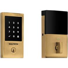 Security Baldwin Touchscreen Minneapolis Z-Wave Deadbolt - Satin Brass and Brown