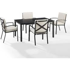 Beige Patio Dining Sets Crosley Kaplan Outdoor Metal Oatmeal & 4 Chairs - Oatmeal Patio Dining Set