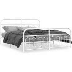 Senge & Madrasser vidaXL Metal Bed Frame with Headboard and Footboard Bed Base Black 120x200 cm