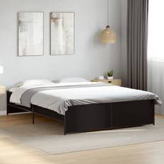 Senge & Madrasser vidaXL Sengestel 160x200 cm Konstrueret Træ og Metal Sort Sengeramme