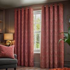 Brown Curtains Paoletti Gatsby Jacquard Eyelet Curtain 117 x 183 cm - Brown 183x183cm