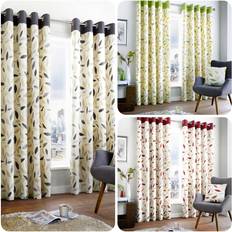 Curtains & Accessories Fusion Beechwood Leaf Trail Pair of 100 46" Width x 54" Drop