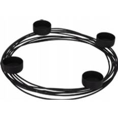 Metall Ljusstakar Home Styling Collection Svart Metall för Fyra Tealights Ljusstake