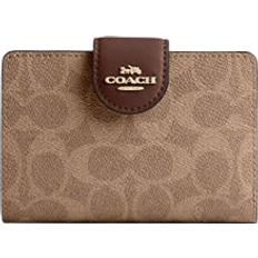 Wallets & Key Holders Coach Medium Corner Zip Wallet In Signature Canvas - Gold/Tan/Brown