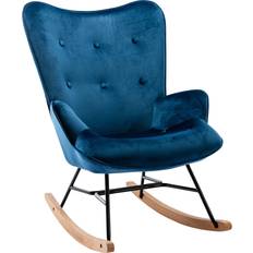 Negro Sillones Mecedora CLP Sanka En Terciopelo Azul Sillón Mecedora