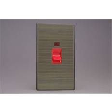 Red Wall Switches Varilight xdy45ns.ab 45a cooker switch, urban screwless antique brass red