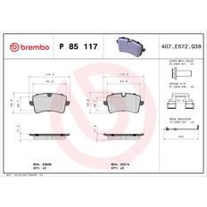 Friction Breaking Brembo P85117 Low-Met Rear Disc Brake Pad Set Audi S8