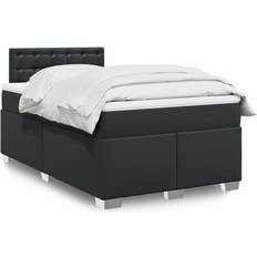 vidaXL Boxspringbett mit Matratze 120x200 cm Schwarz Betten-Sets