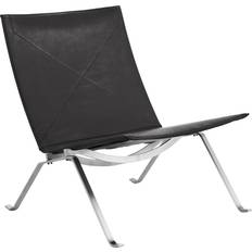 Fritz Hansen Fåtöljer Fritz Hansen PK22 Läder Aura Black Brown Fåtöljer Poul Kjærholm Brun Fåtölj