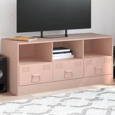 Pink TV-borde vidaXL 99x39x44 cm Stål Lyserød TV-bord