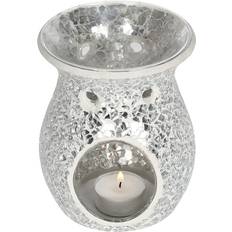 Silver Crackle Oil Burner H14 Cm - One Size