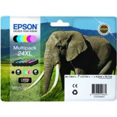 Epson Set of 6 Cartridges T2438 24XL Genuine Expression XP-750 XP-850 Elephant