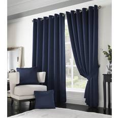 Curtains & Accessories Alan Symonds Adiso Eyelet Ring Top Curtain 168 x 137 cm - Dark Blue