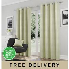Curtains & Accessories Enhanced Living Goodwood Eyelet Curtains 46 x 54 inch - Green