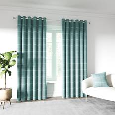 Curtains & Accessories Helena Springfield Harper Lined Eyelet Room Darkening Curtains - Duck Egg Blue 167 cm x 183 cm