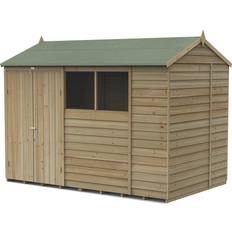Outbuildings Forest Garden 4LIFE 10 x 6ft Double Door 4 Windows Reverse Apex Shed Brown (Building Area )